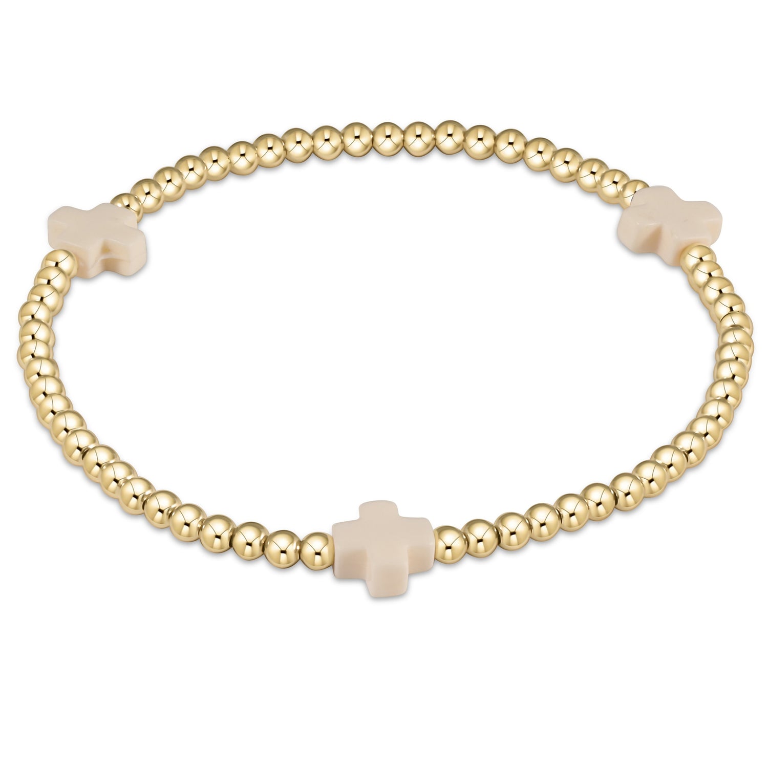 Enewton Beaded Bracelet SignatureCross OffWhite 3mm