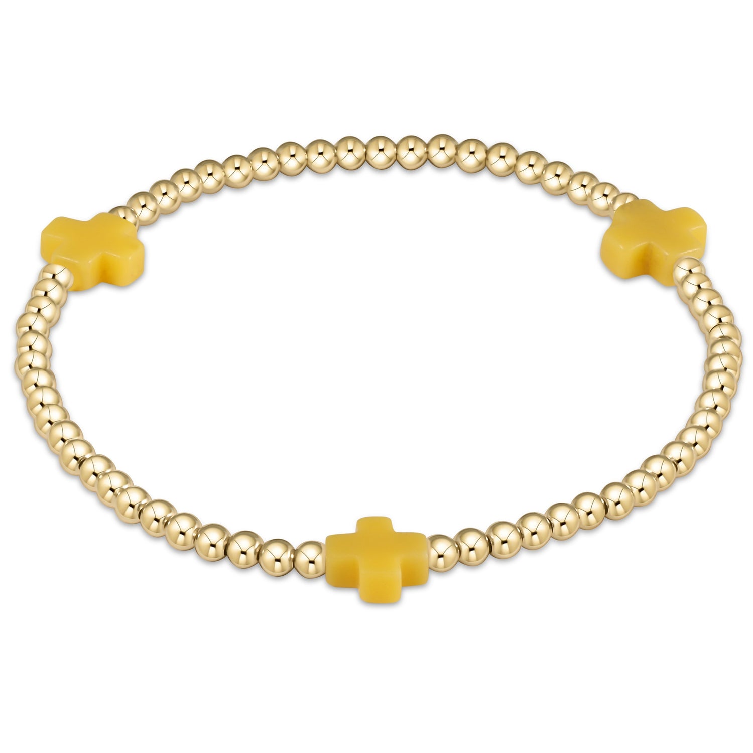 Enewton Beaded Bracelet SignatureCrossGold Canary 3mm