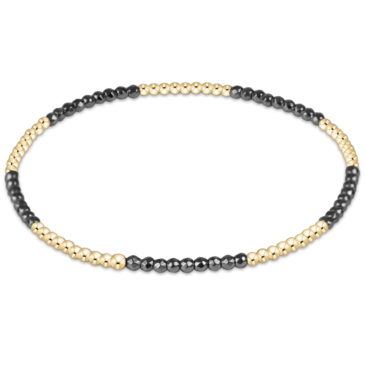 Enewton Beaded Bracelet BlissfulPattern SilverFacetedHematite 2mm