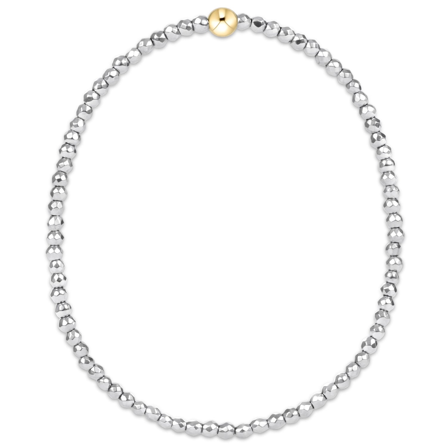 Enewton Beaded Bracelet . SilverFacetedHematite 2mm