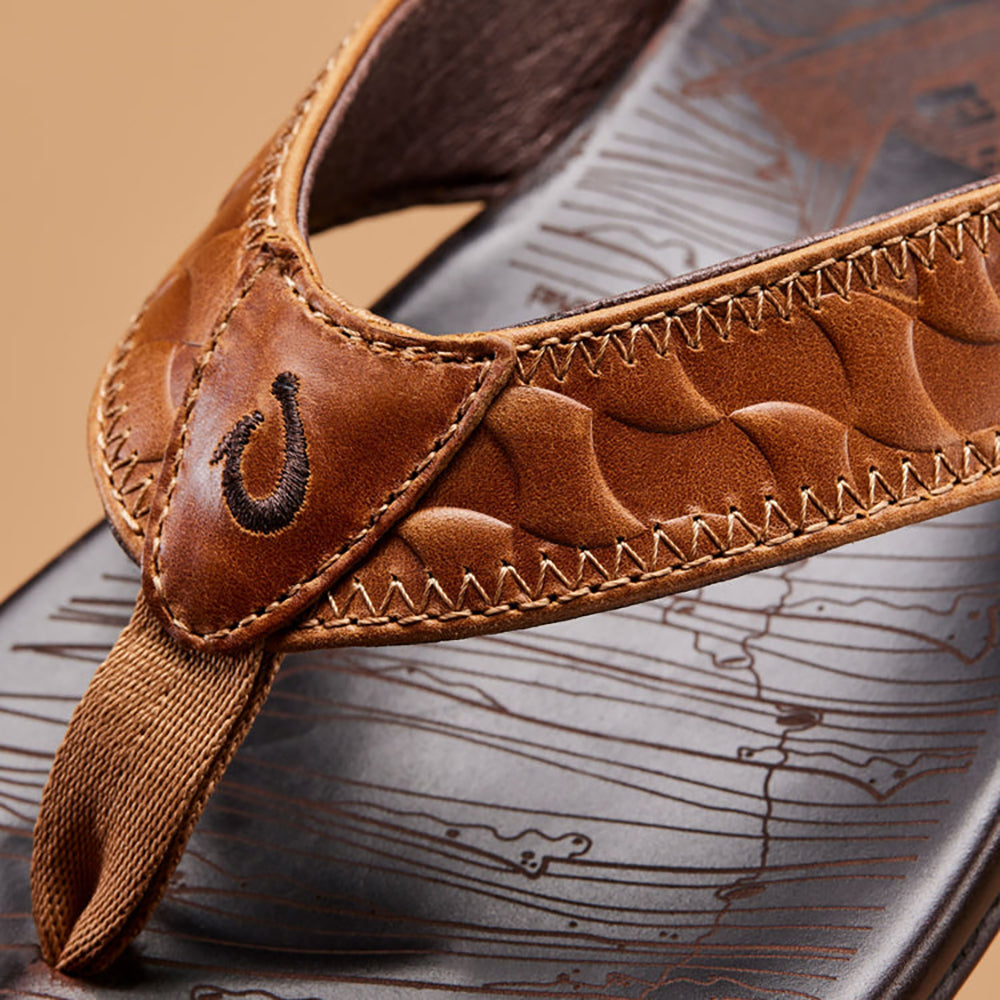 Olukai Hikianalia Mens Sandal 4834-Dark Java-Tan 14