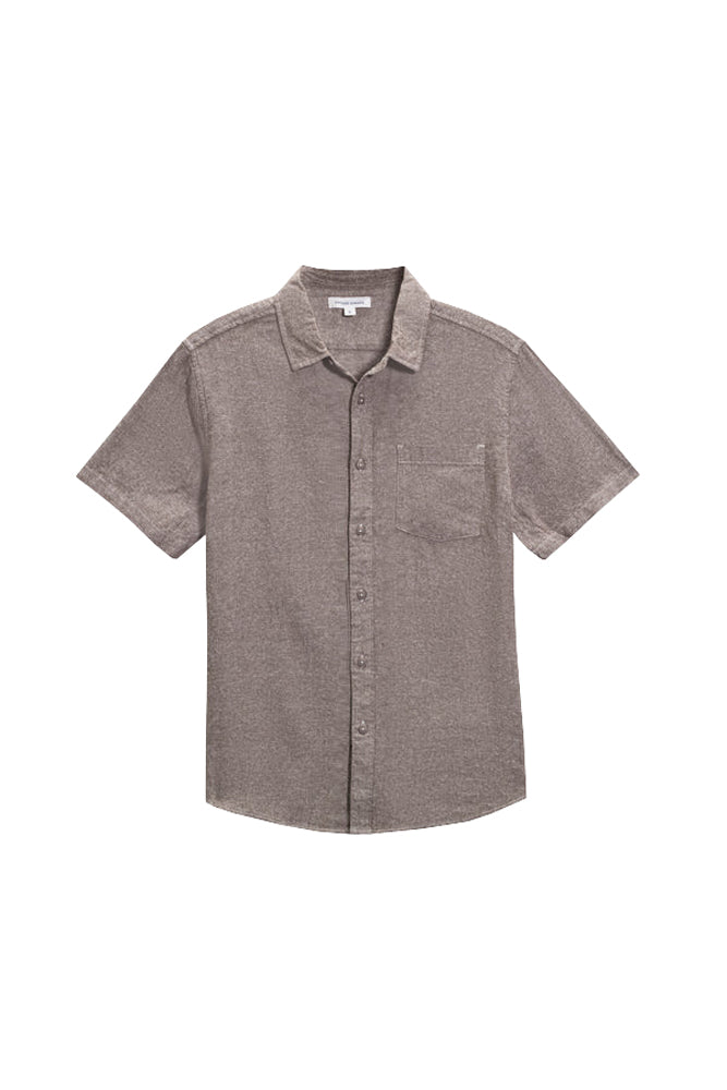 Vintage Summer LInen SS Botton Down Shirt Brown L