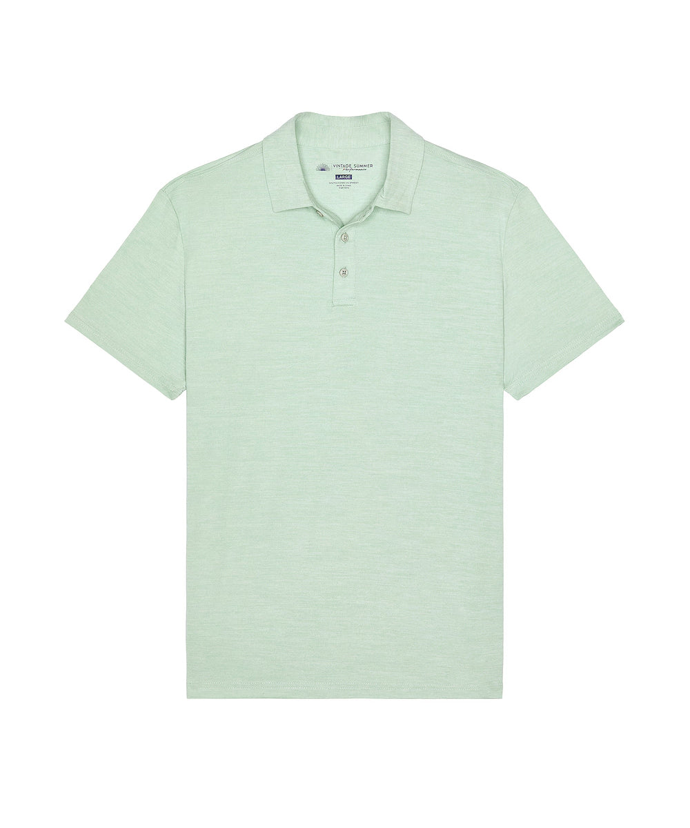 VINTAGE SUMMER PERFORMANCE JERSEY POLO SAGE L