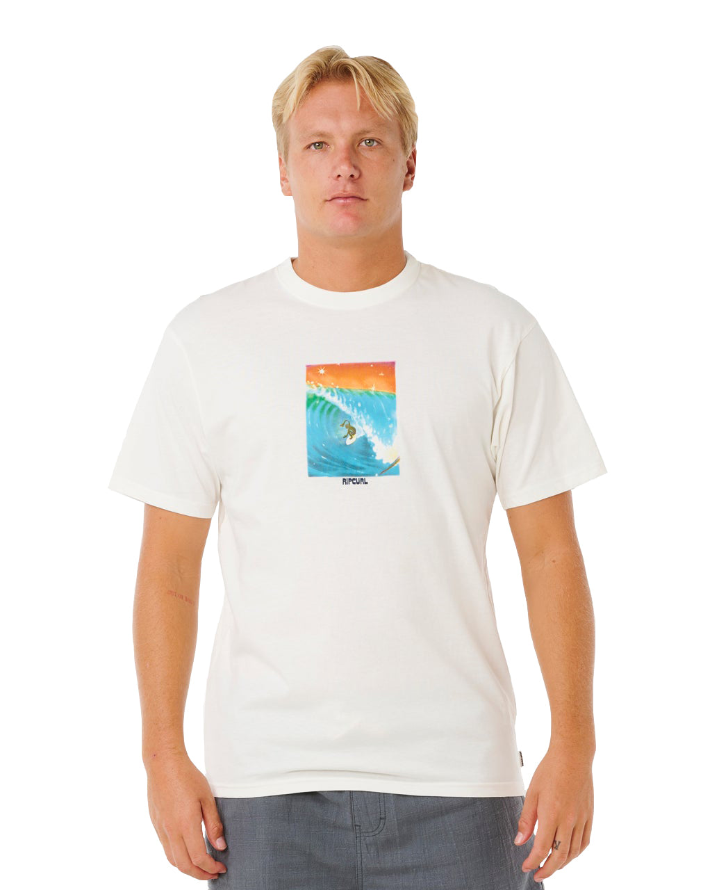 RIP CURL PACIFIC RINSE PSYCH TEE 3021-BONE L