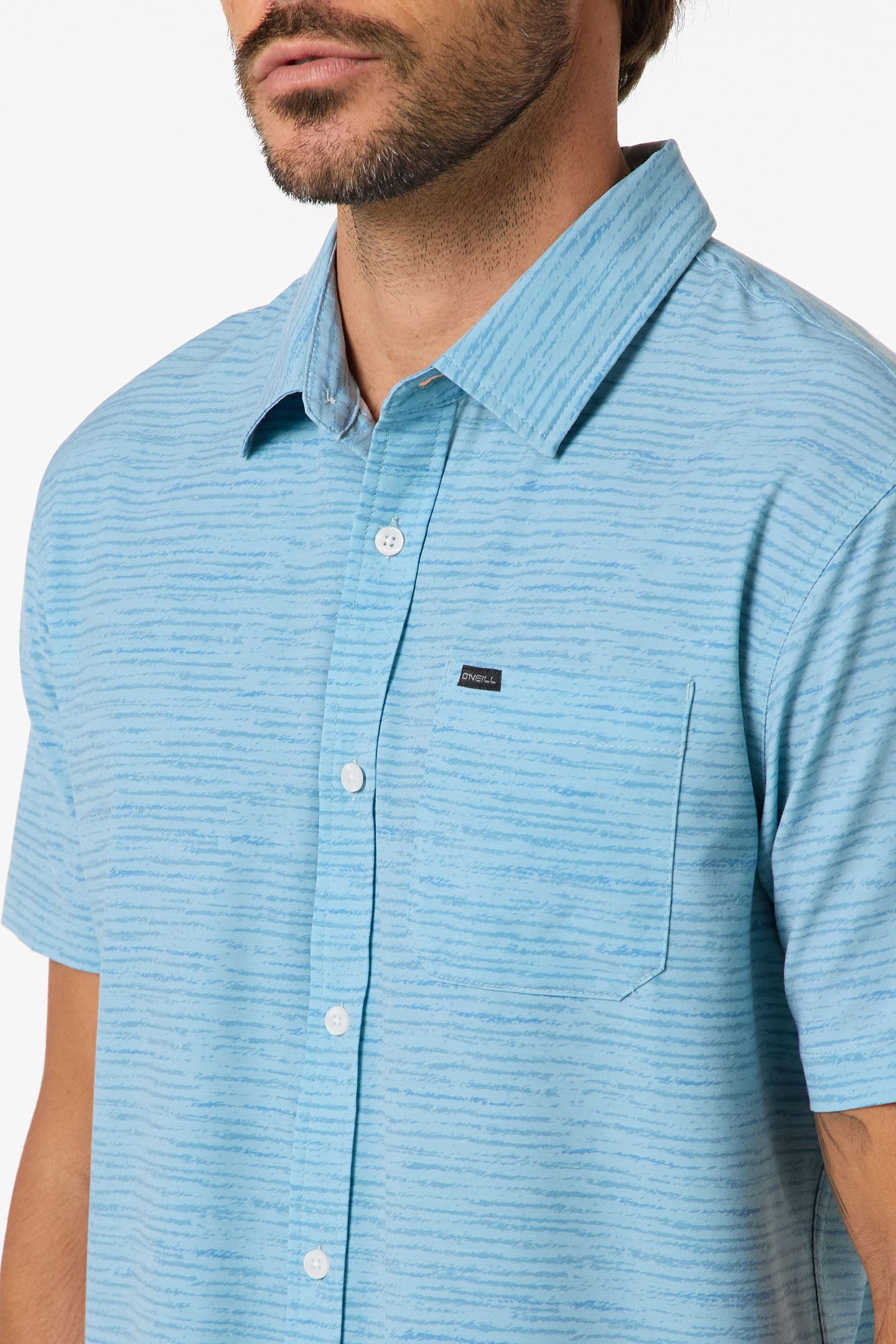 O'NEILL TRVLR UPF TRAVERSE STRIPE STANDARD SS WOVEN SHIRT SBL XL