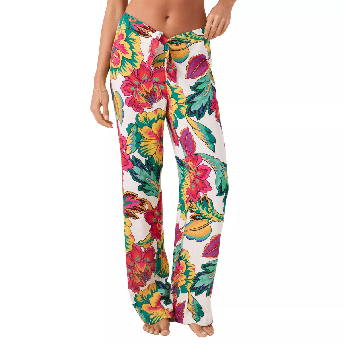 ROXY BEACH BLOSSOM TIE FRONT FOM-FLORAL MULTI L
