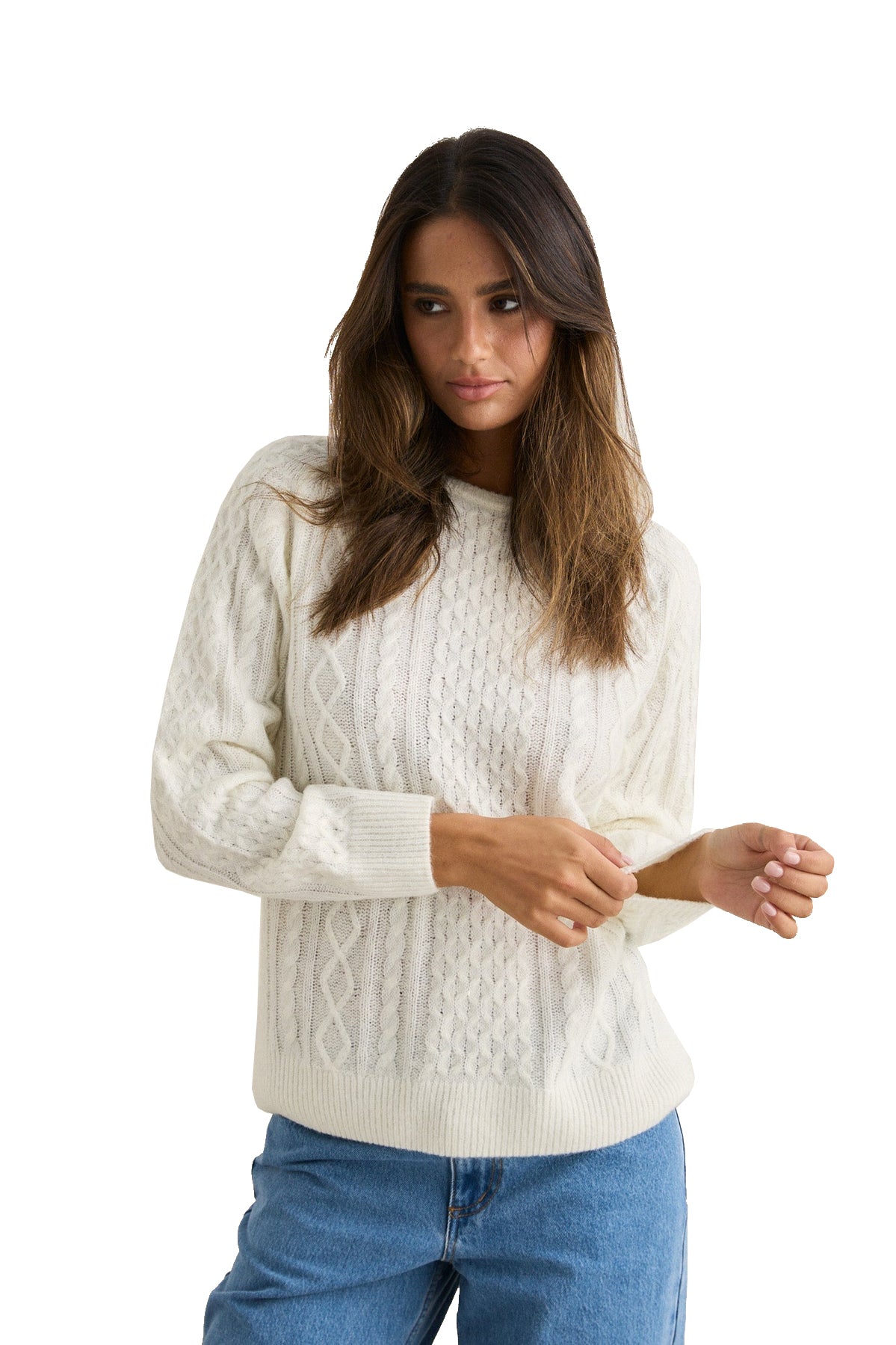 RHYTHM MOHAIR OCEANSIDE KNIT WHT-VINTAGE WHITE 3M