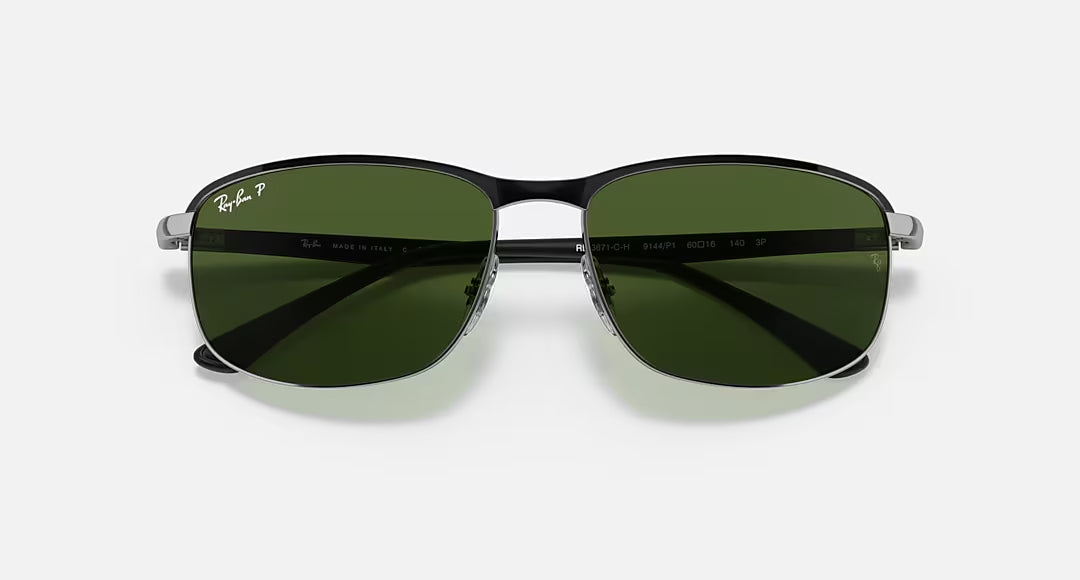 Ray-ban 0RB3671CH Polarized Sunglasses BlackonSilver DarkGreen