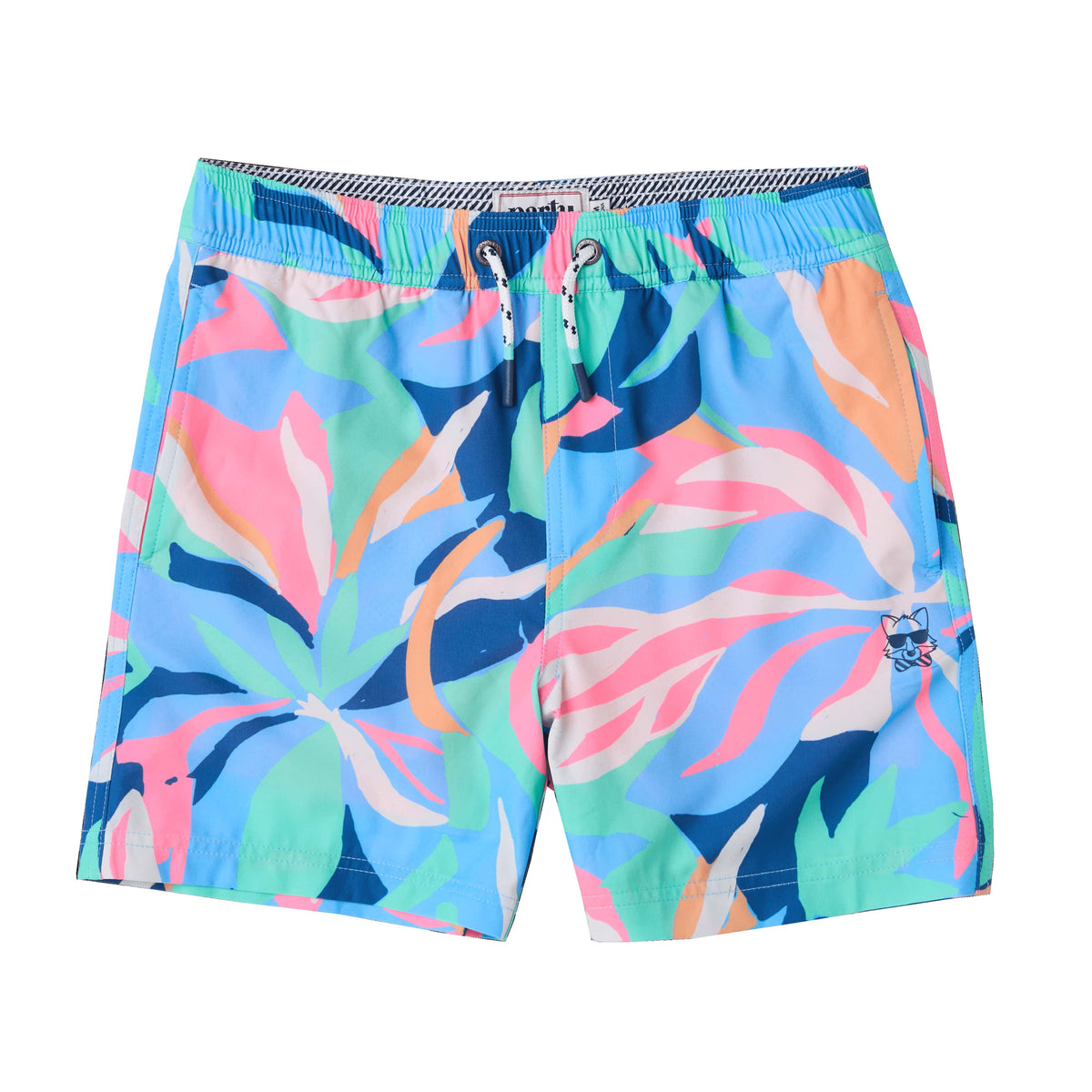 Party Pants Boys Swim Trunks W-T-Floral-LtBlue M