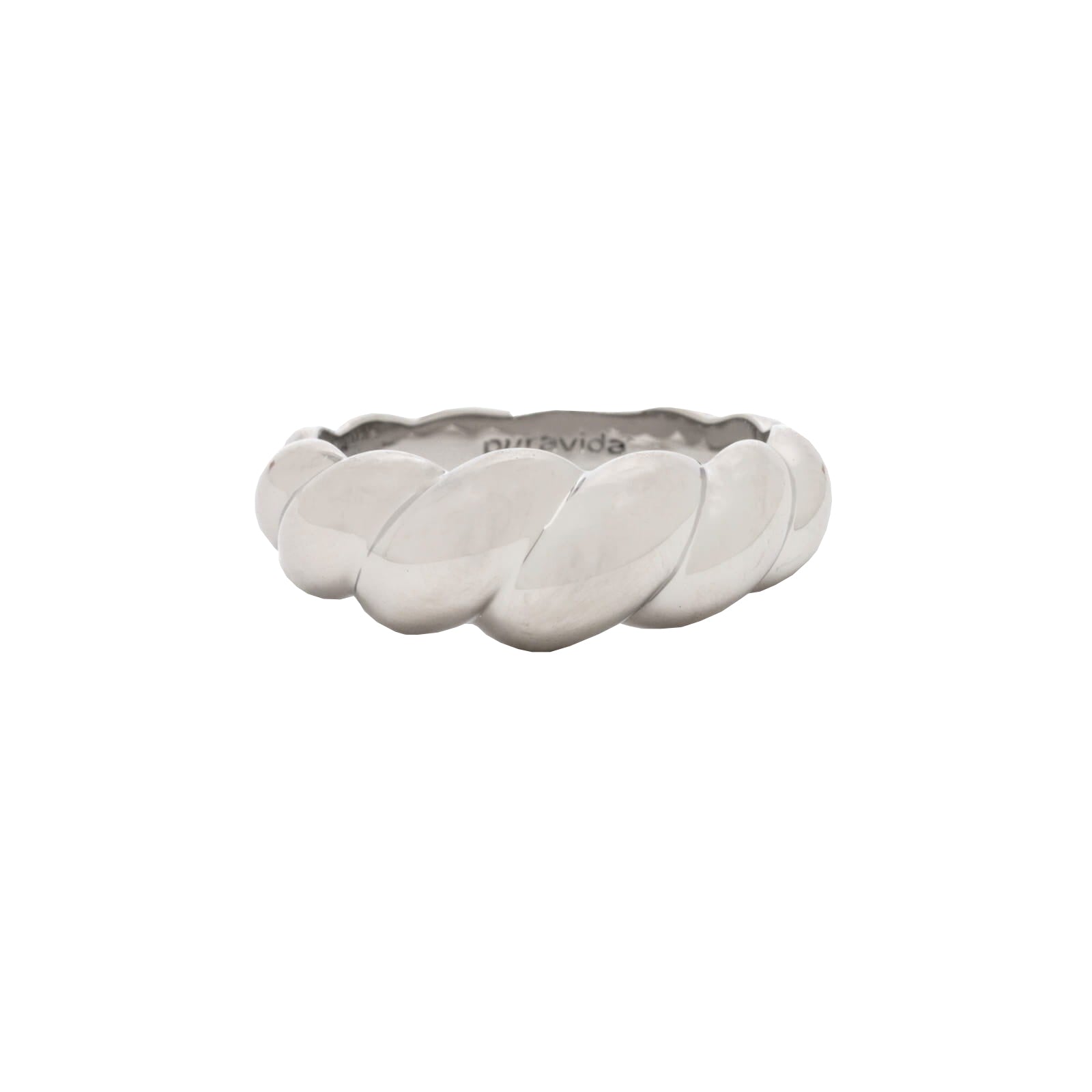 Pura Vida Twisted Dome Ring 5PK Silver 6