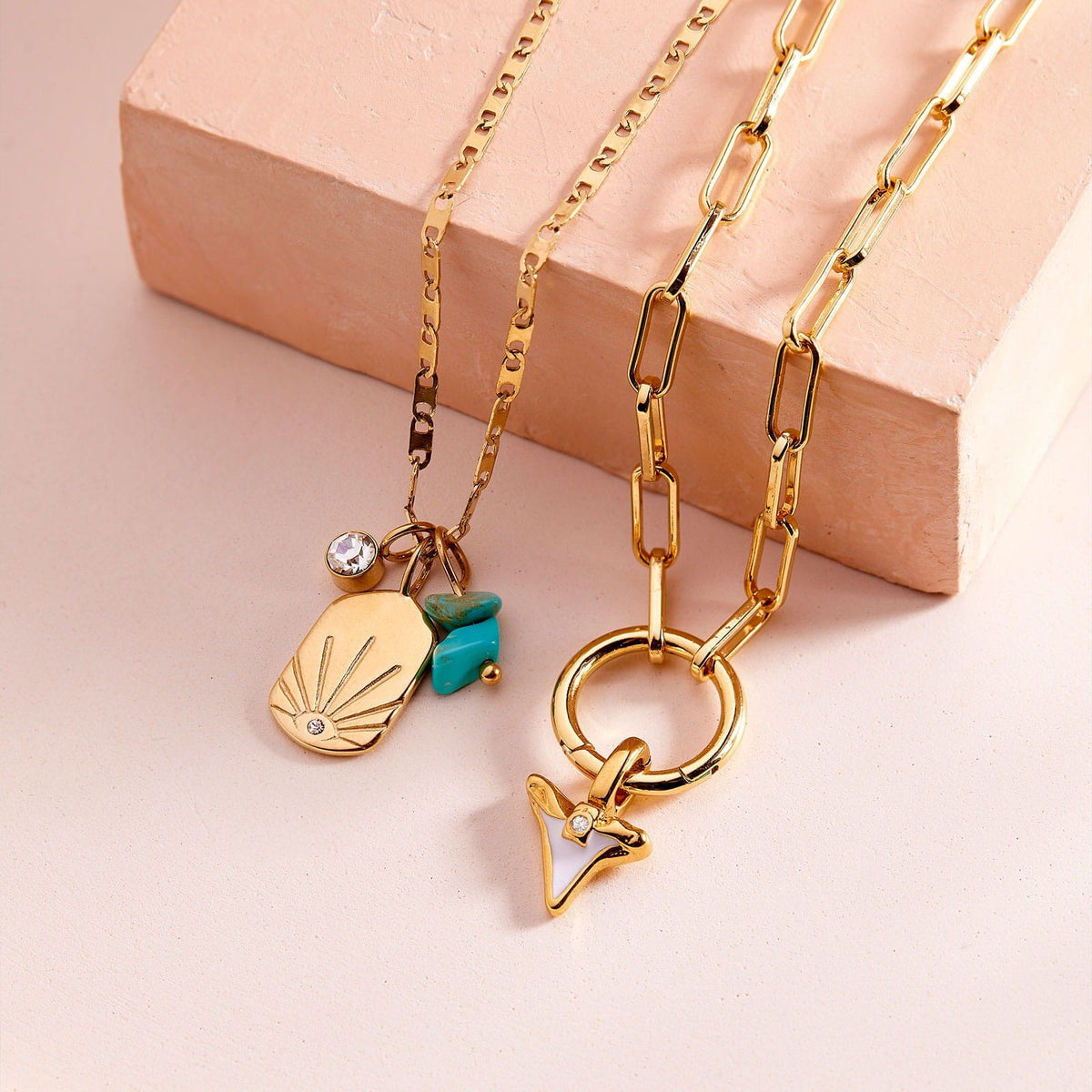 Pura Vida Allegra Charm Necklace 5PK Gold 0
