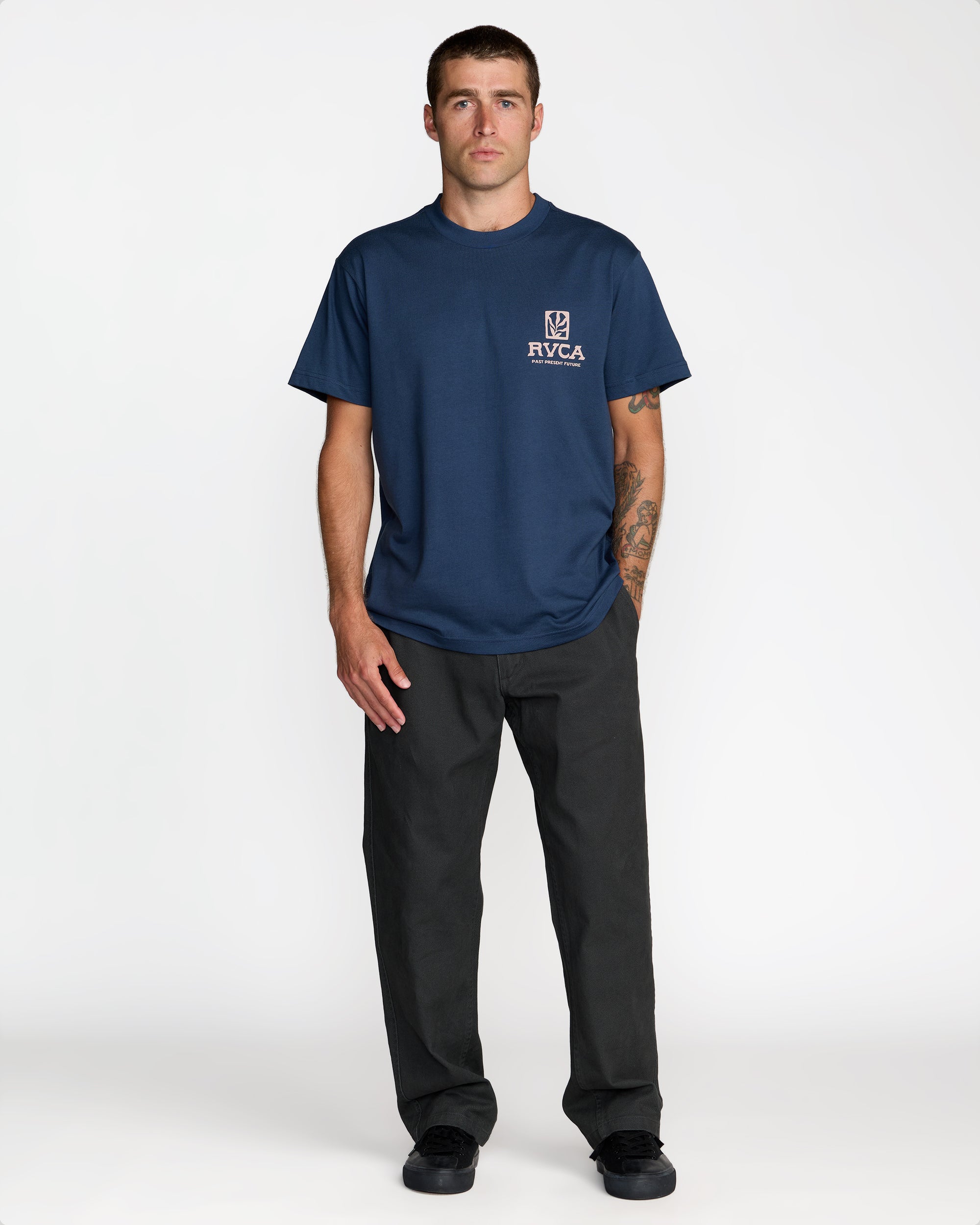 RVCA PALMGROVE MOODY BLUE MBL L