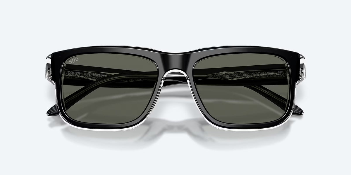 Costa Del Mar ShipWrecks Polarized Sunglasses Black Grey 580MG