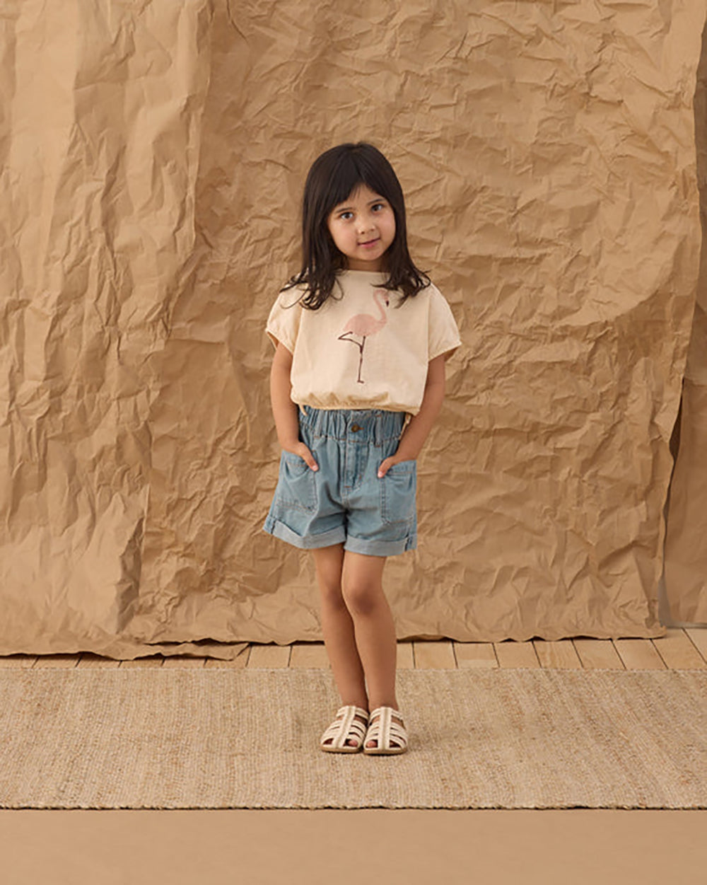 Rylee + Cru Alba Shorts Denim Washed Blue 10-11Y