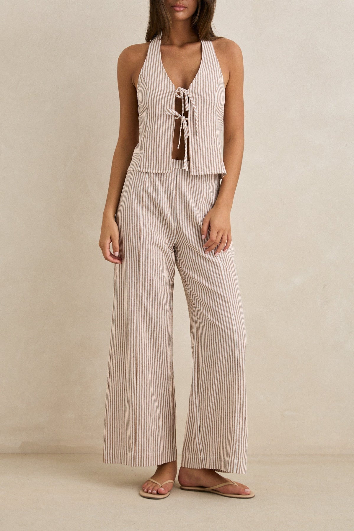 RHYTHM LOUISE WIDE LEG PANT TAN 10