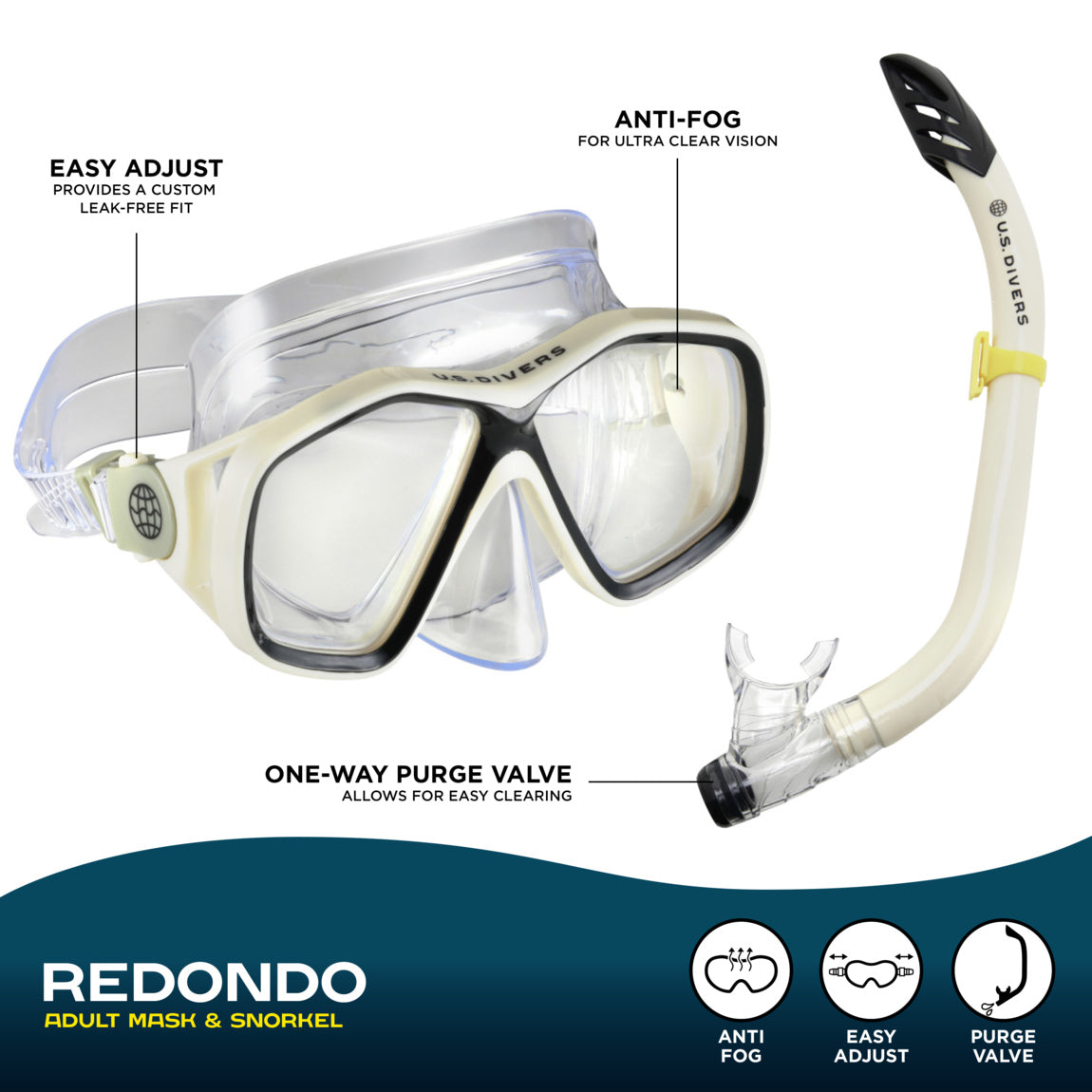 US Divers Redondo Snorkeling Combo Blue/Green
