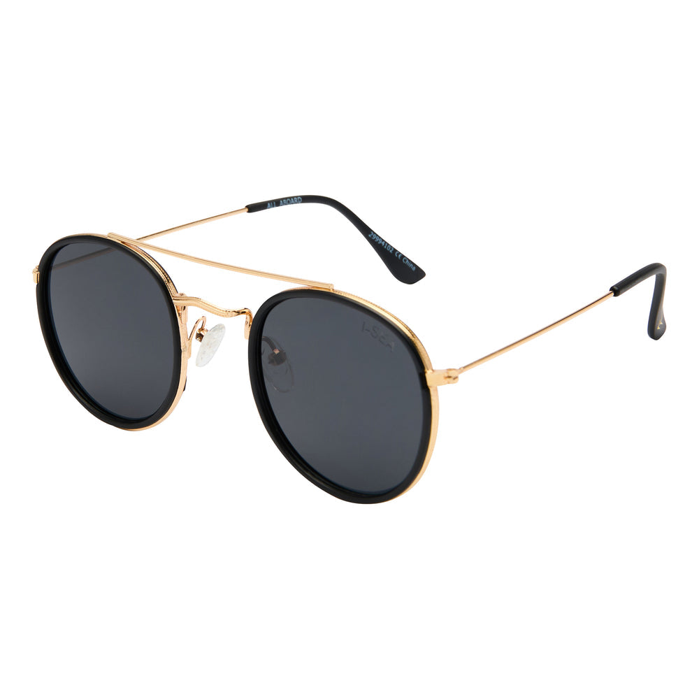 I-SEA ALL ABOARD WOMEN'S POLARIZED SUNGLASSES BLACK / SMOKE POLARIZED LENS