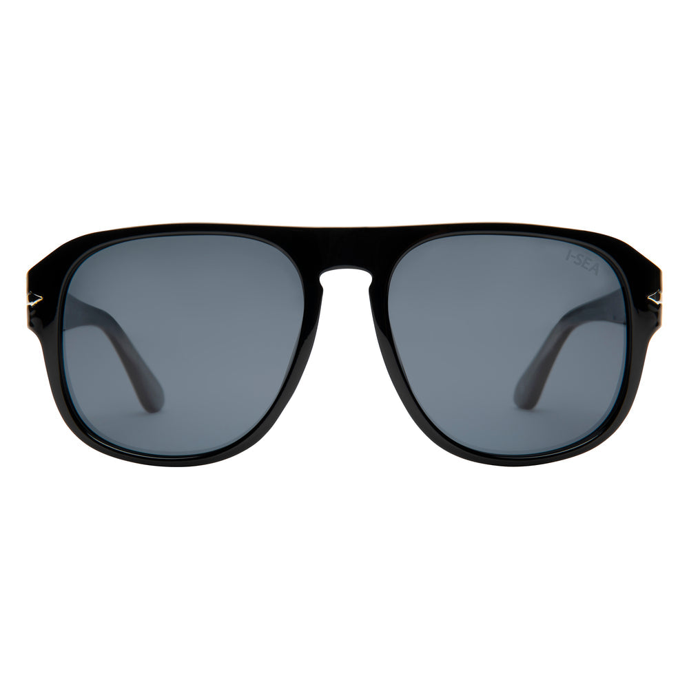 I-SEA BAYSIDE MEN'S POLARIZED SUNGLASSES BLACK / SMOKE POLARIZED LENS