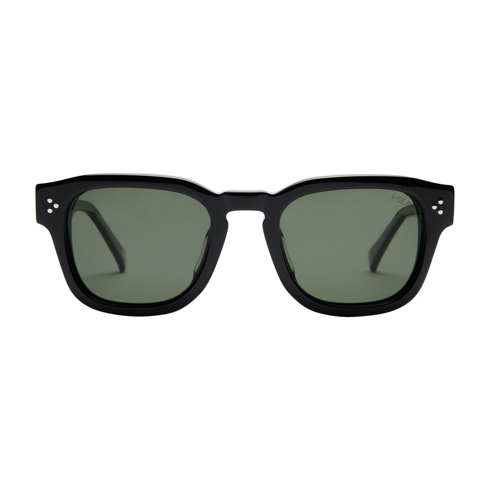 I-SEA CAMDEN MEN'S POLARIZED SUNGLASSES BLACK / GREEN POLARIZED LENS