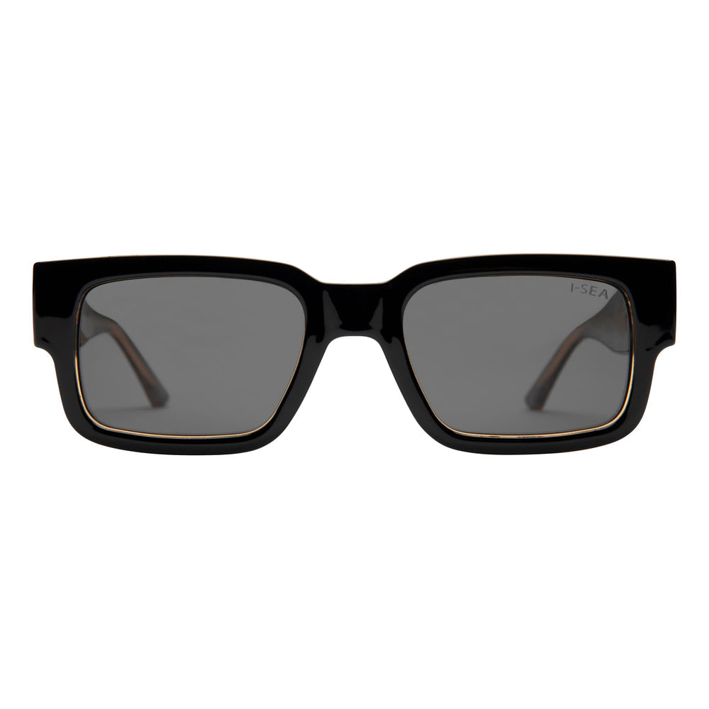 I-SEA COLE HOUSHMAND MEN'S POLARIZED SUNGLASSES BLACK LEOPARD / SMOKE POLARIZED LENS