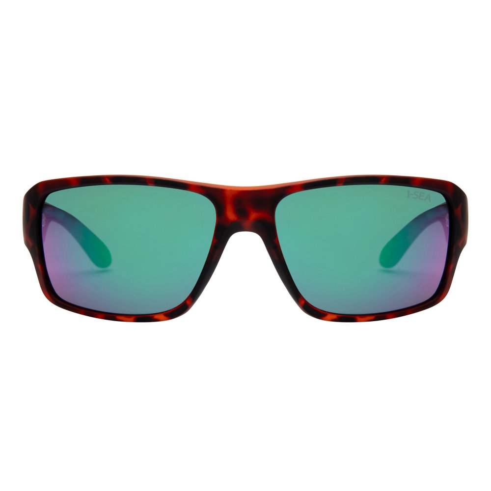 I-SEA FREE BIRD MEN'S POLARIZED SUNGLASSES TORT RUBBER SOFT TOUCH / GREEN POLARIZED LENS