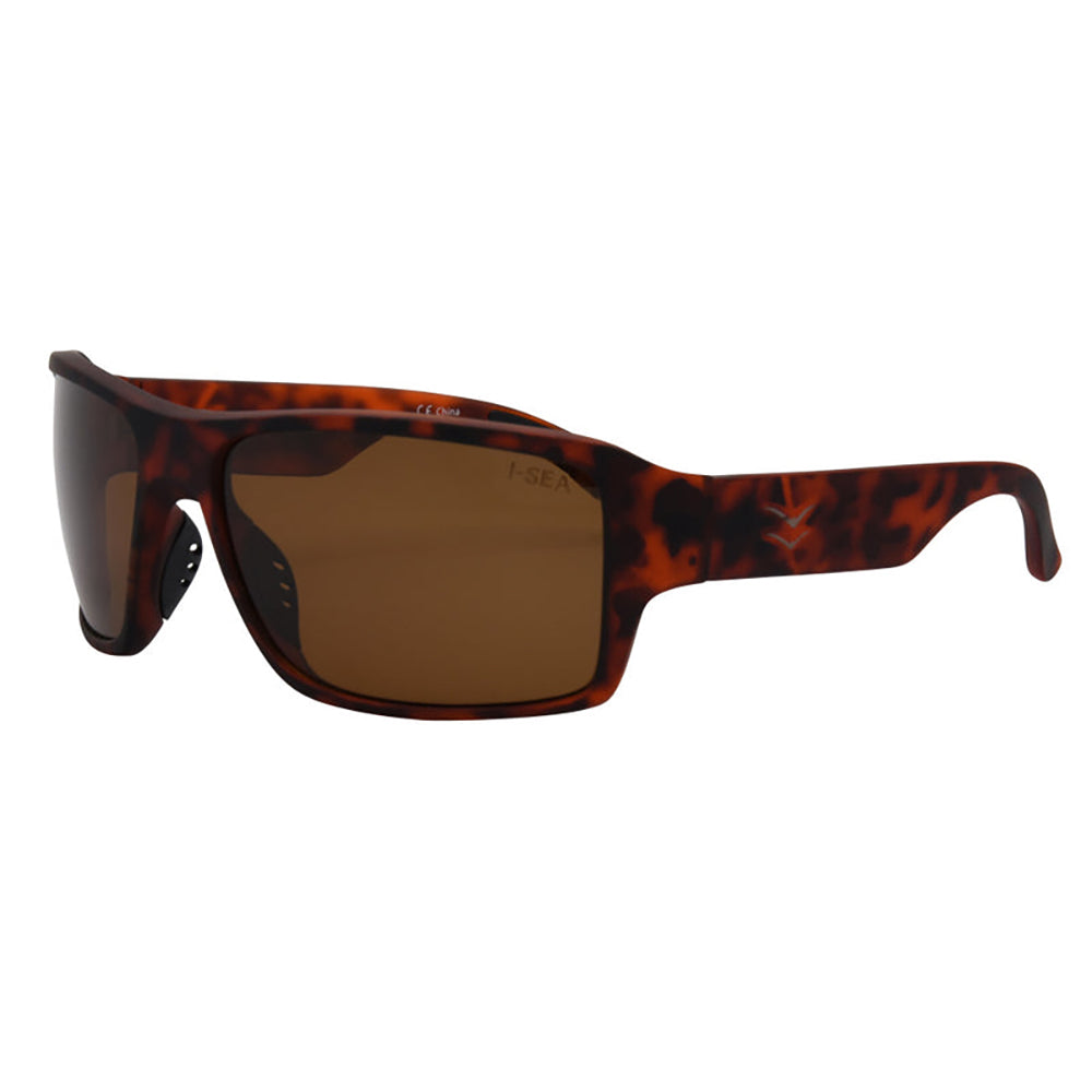 I-SEA FREE BIRD MEN'S POLARIZED SUNGLASSES TORT RUBBER SOFT TOUCH / BROWN POLARIZED LENS