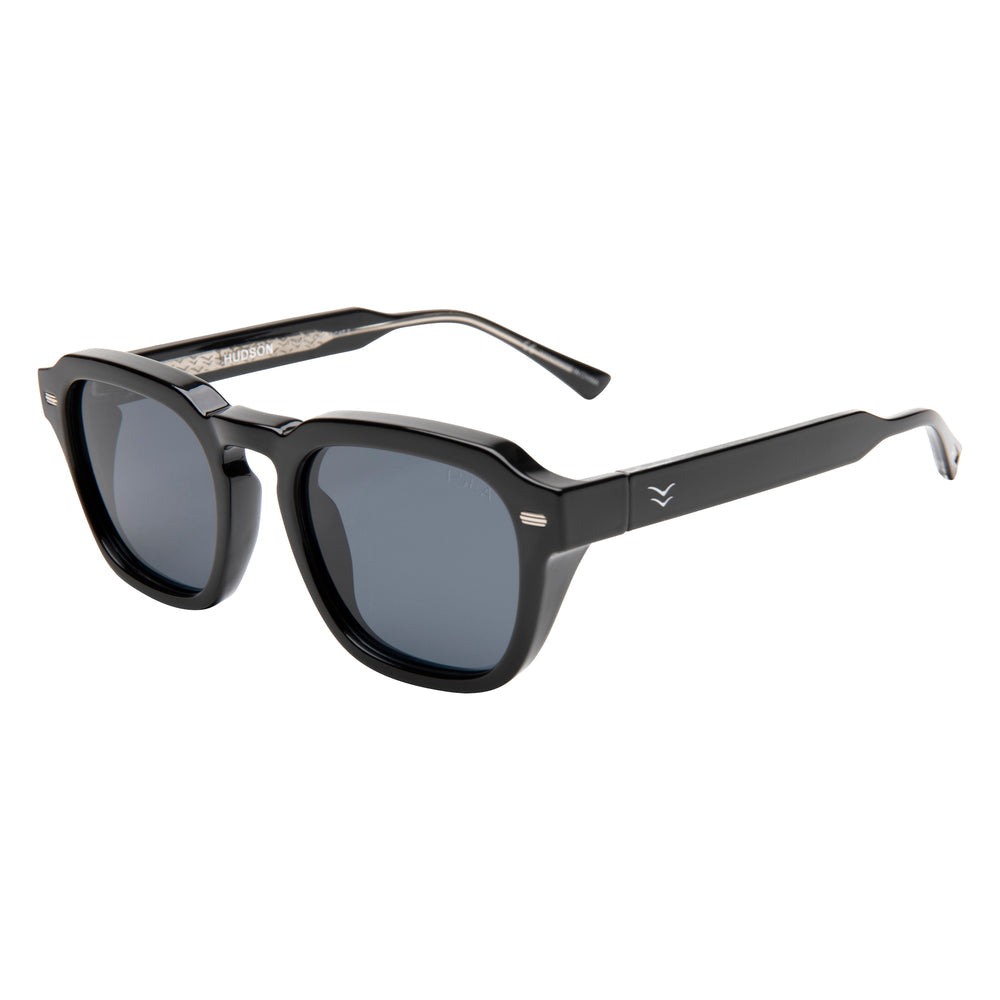 I-SEA HUDSON MEN'S POLARIZED SUNGLASSES BLACK / SMOKE POLARIZED LENS