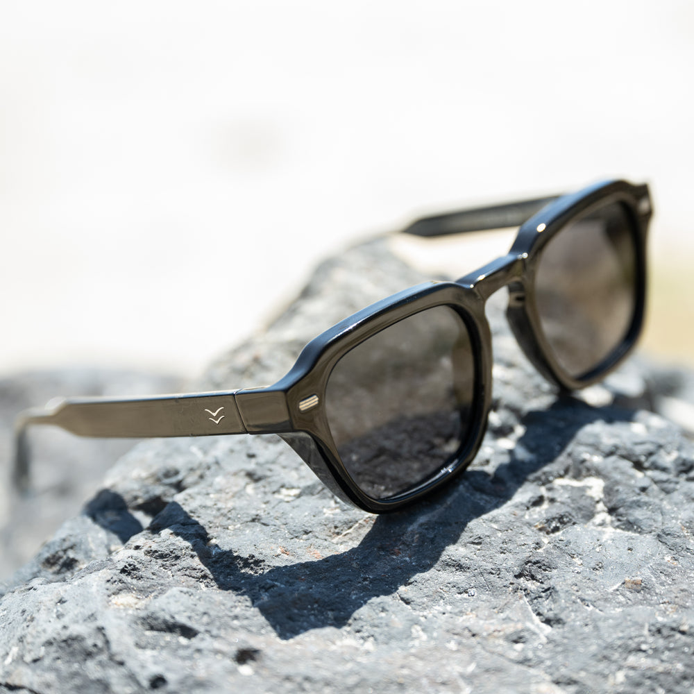 I-SEA HUDSON MEN'S POLARIZED SUNGLASSES BLACK / SMOKE POLARIZED LENS