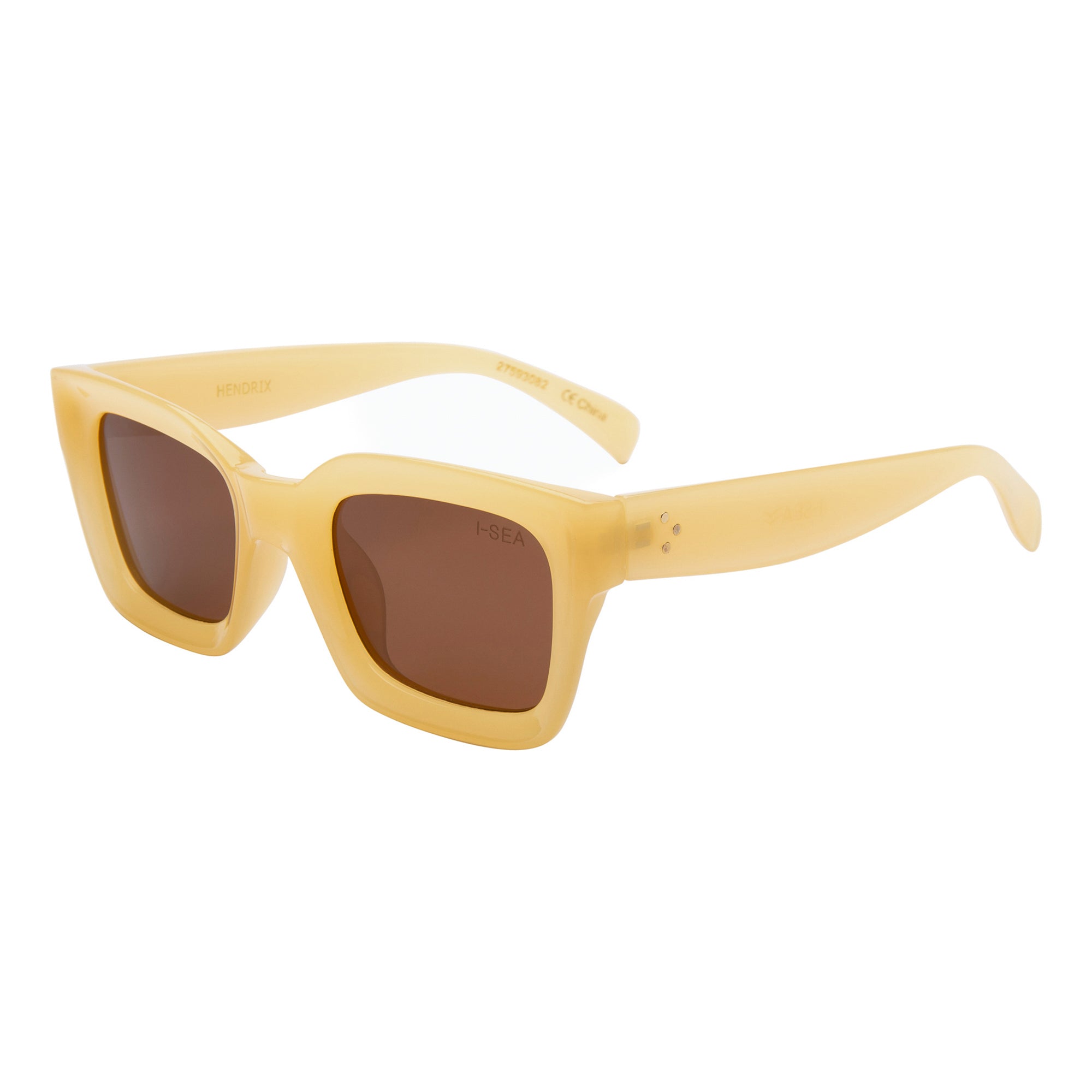 I-SEA HENDRIX UNISEX POLARIZED SUNGLASSES PINEAPPLE / BROWN POLARIZED LENS