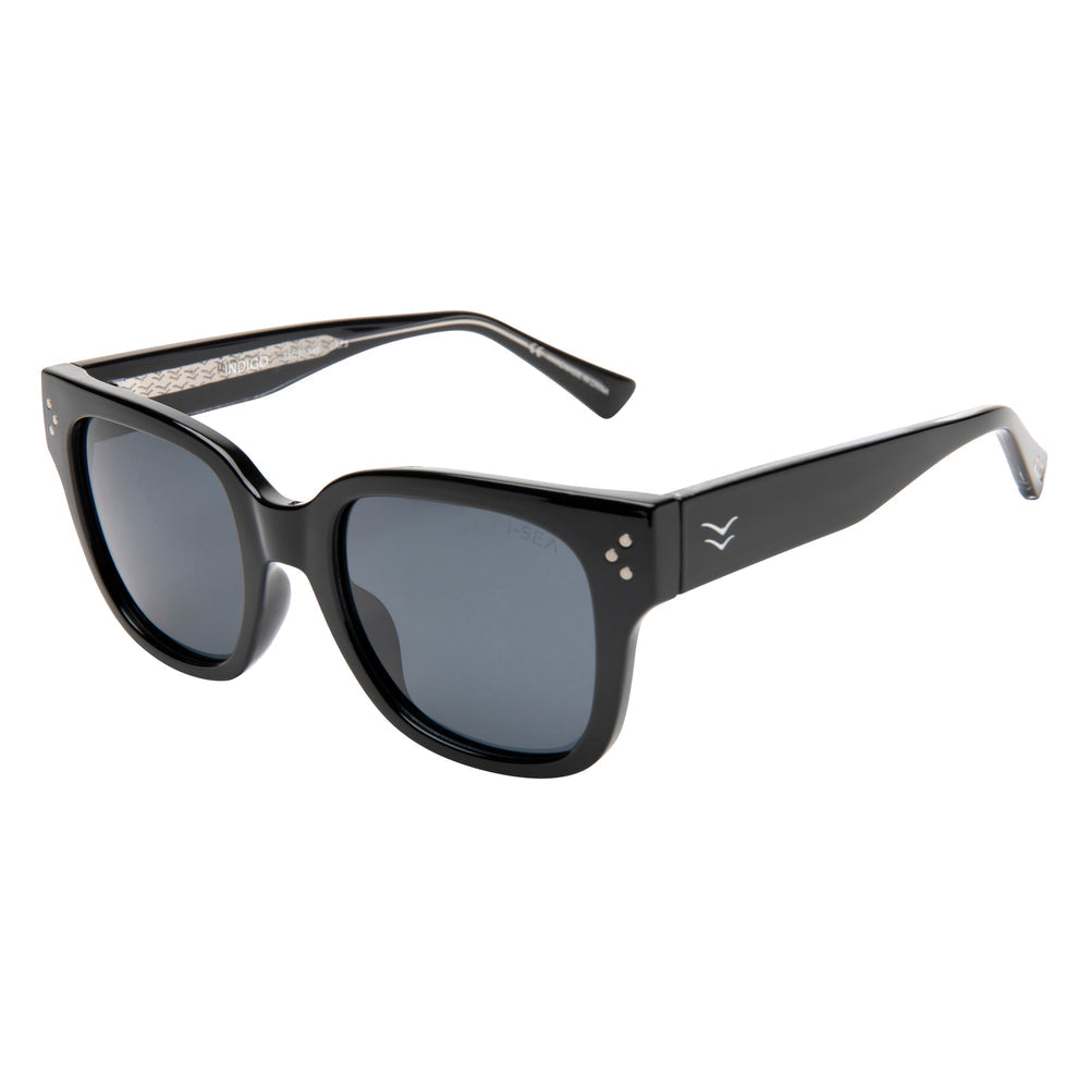 I-SEA INDIGO WOMEN'S POLARIZED SUNGLASSES BLACK / SMOKE POLARIZED LENS