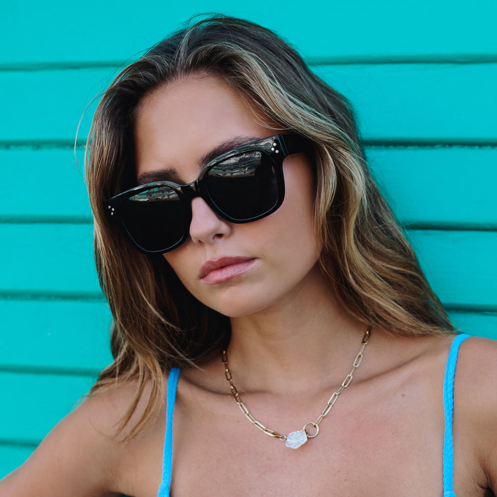 I-SEA INDIGO WOMEN'S POLARIZED SUNGLASSES BLACK / SMOKE POLARIZED LENS