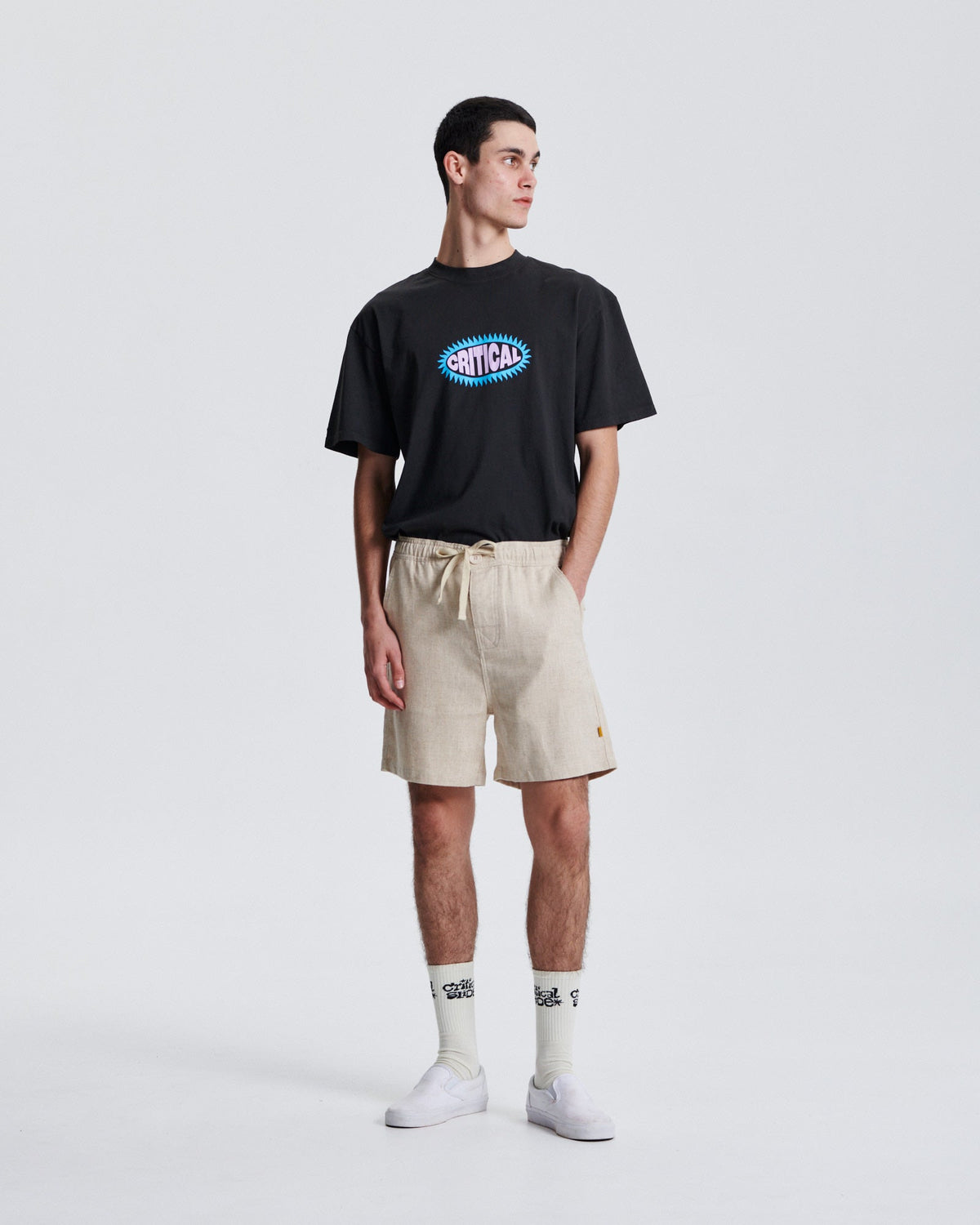The Critical Slide Society Cruiser Linen Short Ecru 32