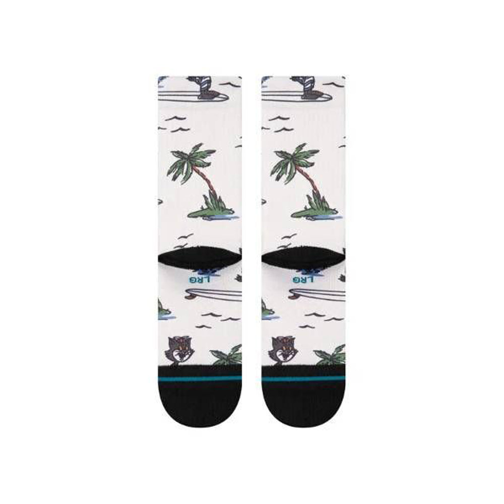 Stance Kool Katz Surf Crew Socks White Traditional OS