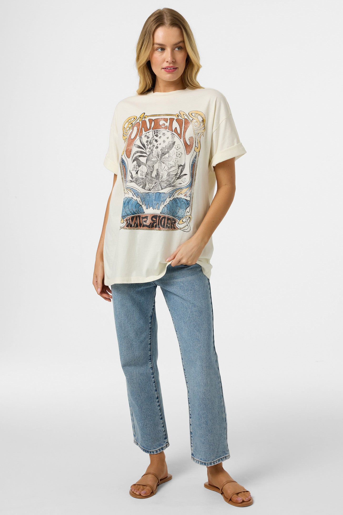 O'Neill WAVE RIDER OVERSIZED TEE Shirt Tofu XS