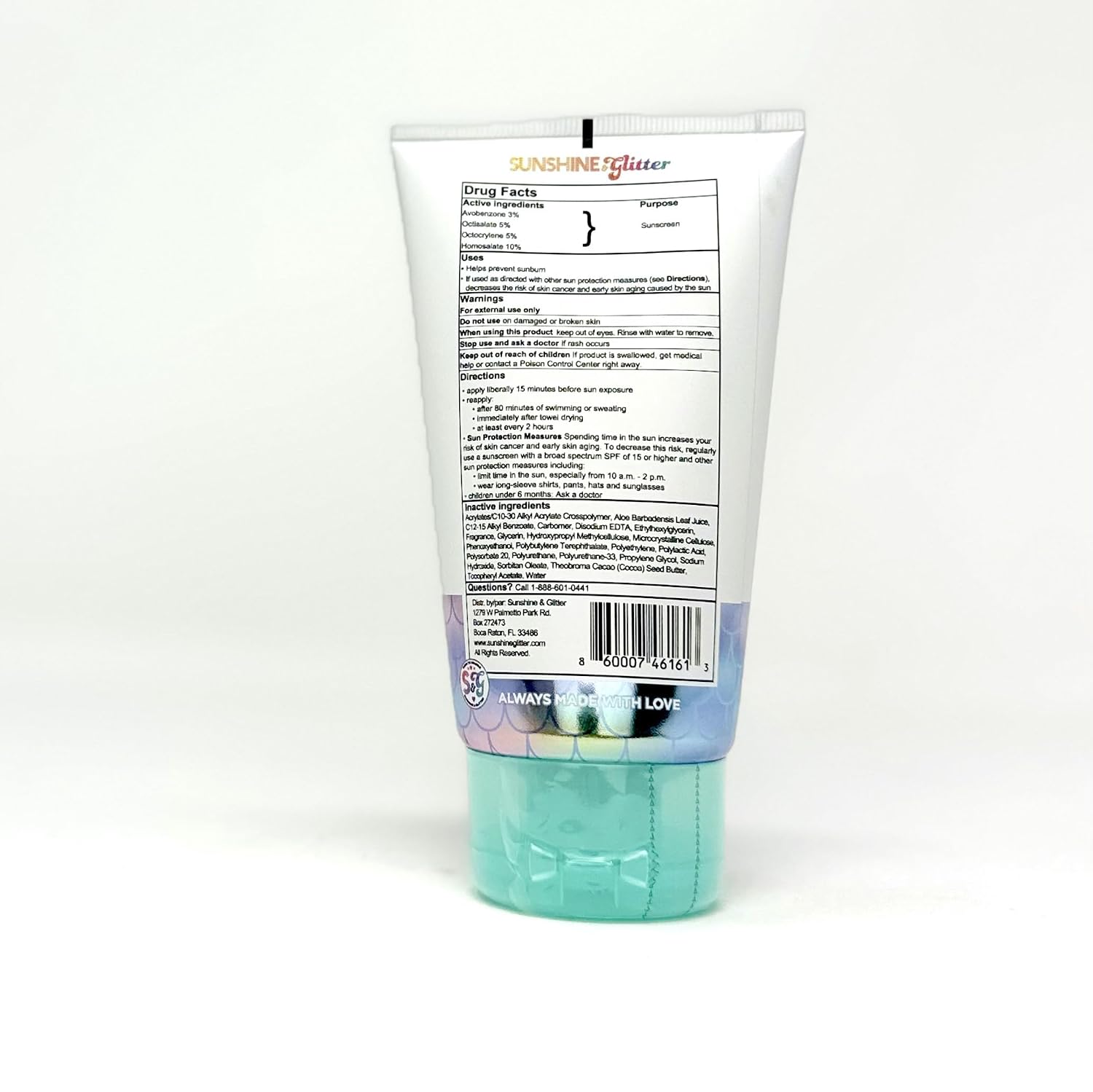 Sunshine and Glitter Mermaid SPF 50 Biodegradable Glitter Sunscreen 3.4oz