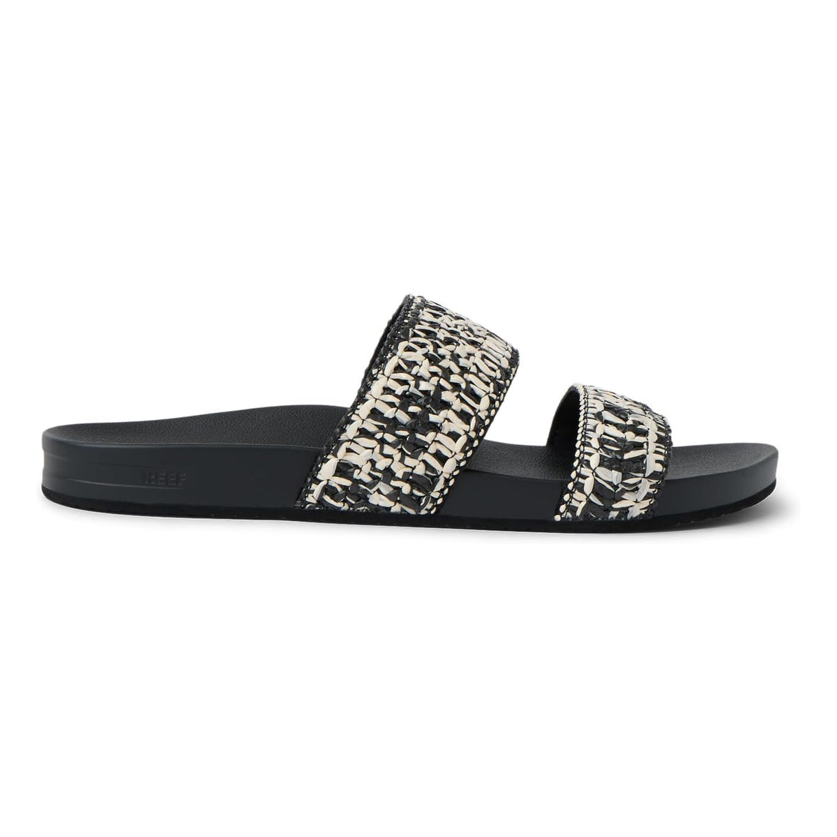 Reef Cushion Vista Womens Sandal Black-White Braid 11