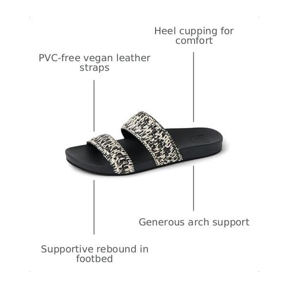 Reef Cushion Vista Womens Sandal Black-White Braid 5