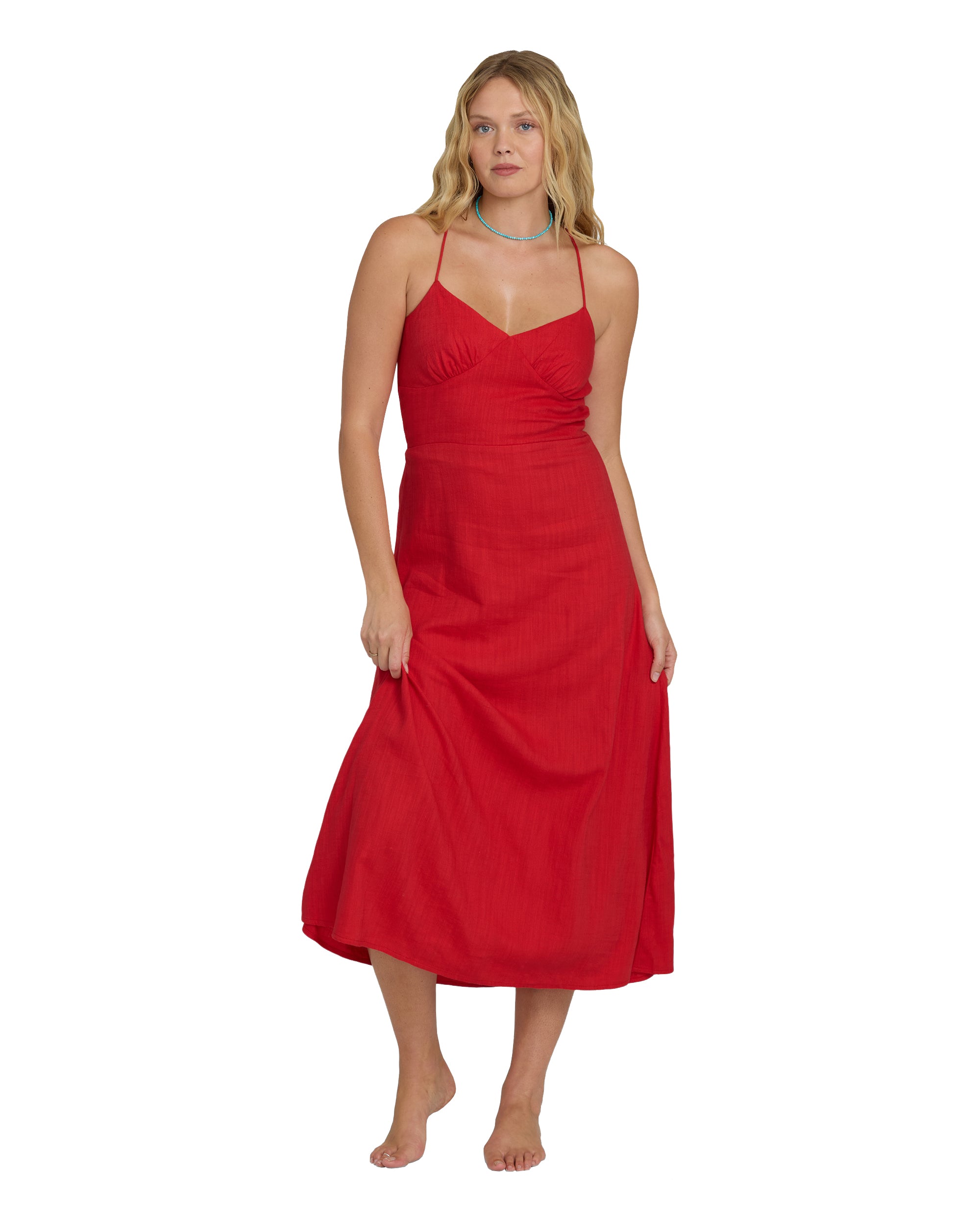 BILLABONG TAKE IT BACK MAXI DRS Dress FIESTA RED L