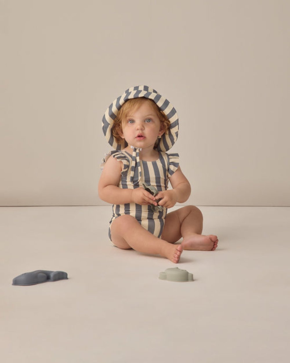 Rylee+Cru Scoop Back One-piece Retro Stripe Ocean 4-5Y