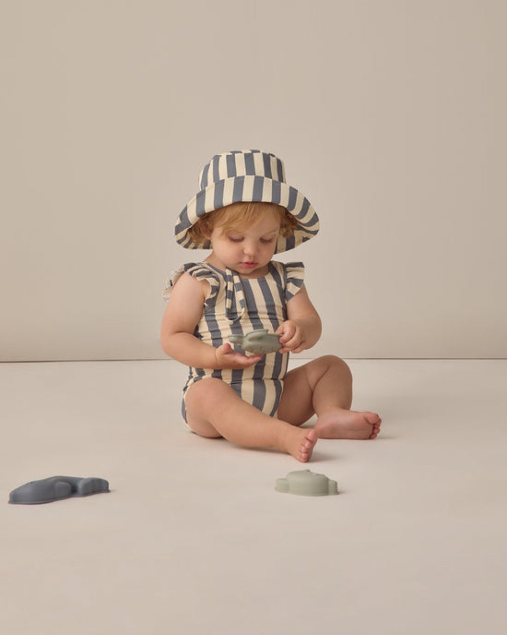 Rylee+Cru Scoop Back One-piece Retro Stripe Ocean 18-24m