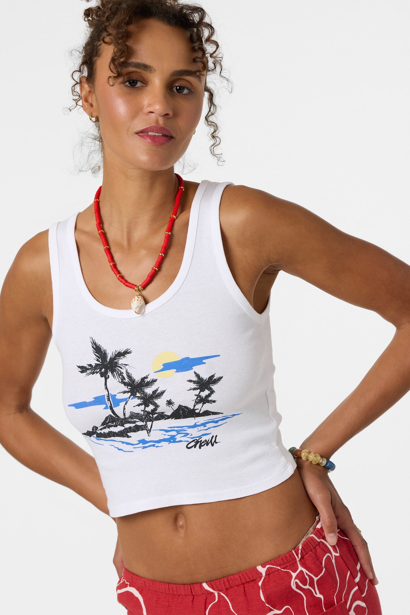 O'Neill Motu Scoop Neck Tank WHT L