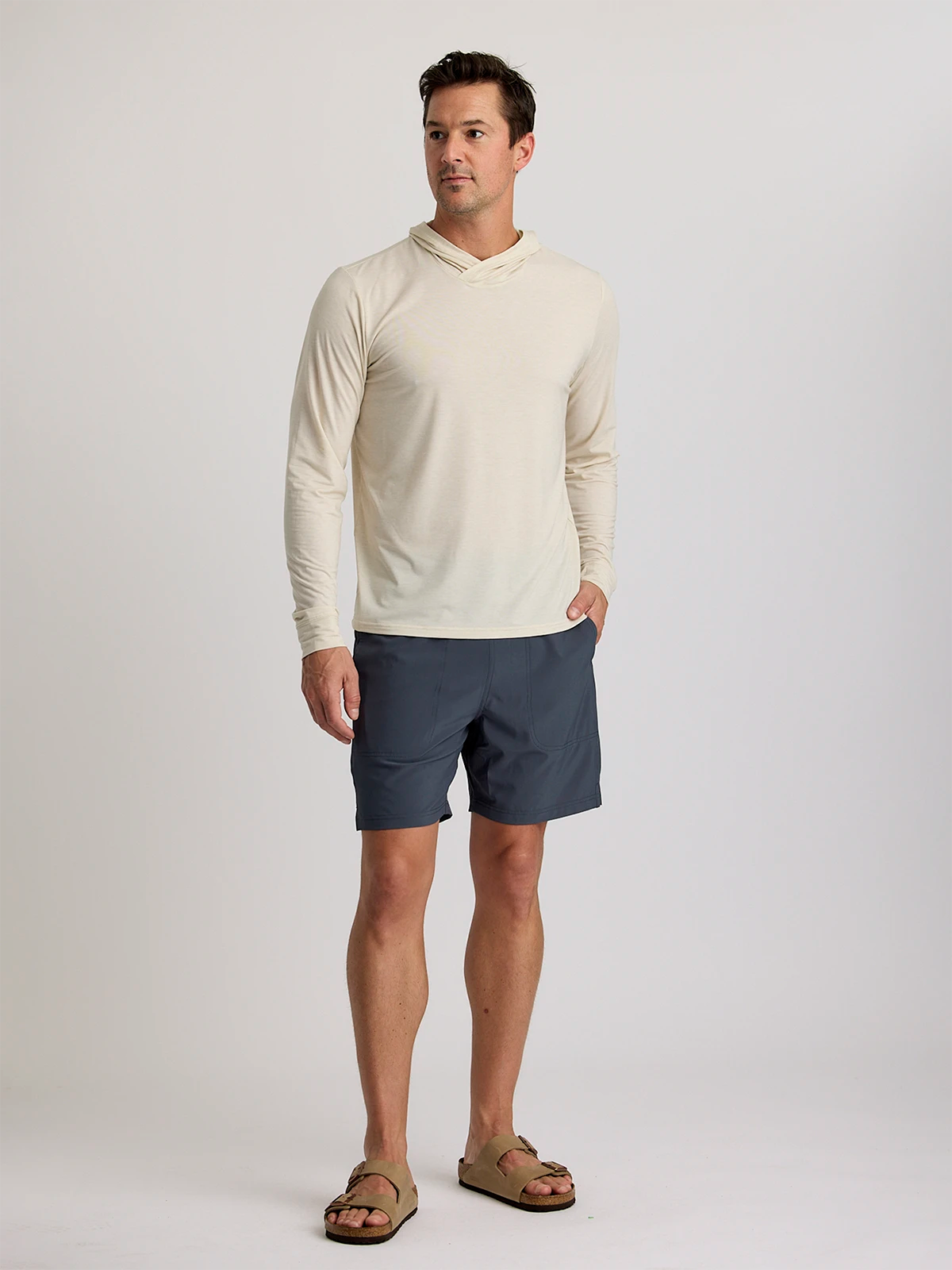 Free Fly Men's Elevate Lightweight Hoodie Shirt Heather Birch M