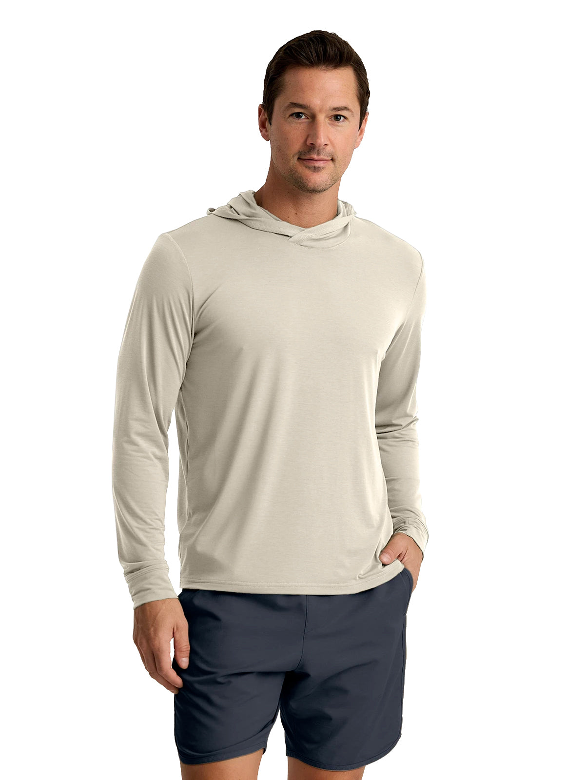 Free Fly Men's Elevate Lightweight Hoodie Shirt Heather Birch M