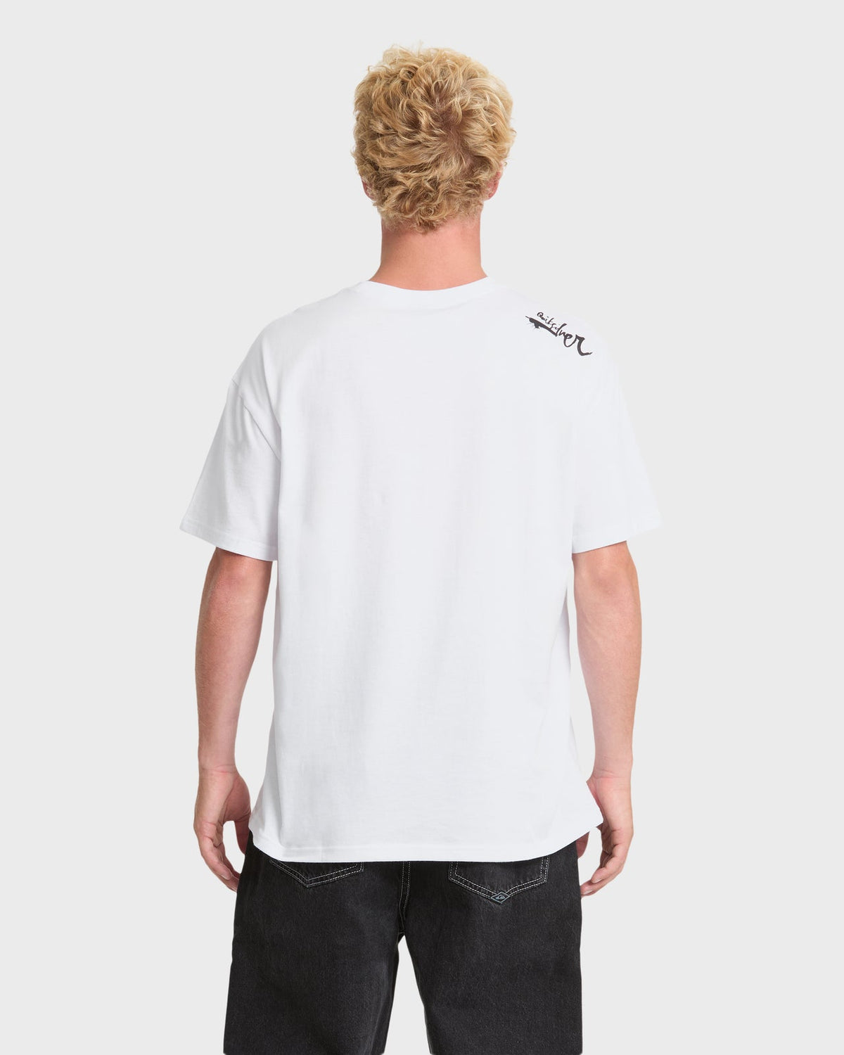 Quiksilver YG Script Sticker Slap SS Tee WHT L