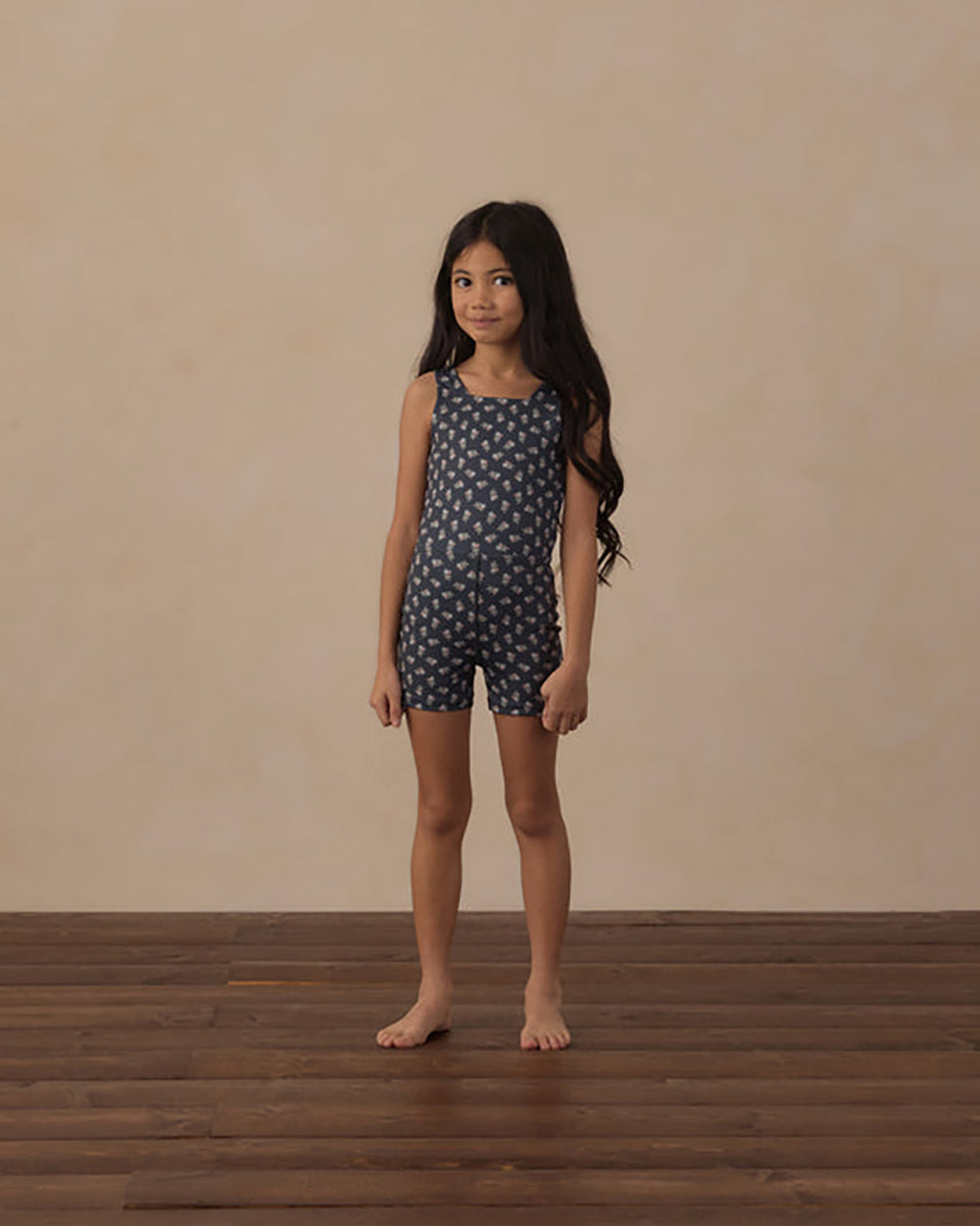 Rylee and Cru Malibu Bodysuit Blue Blooms 8-9Y