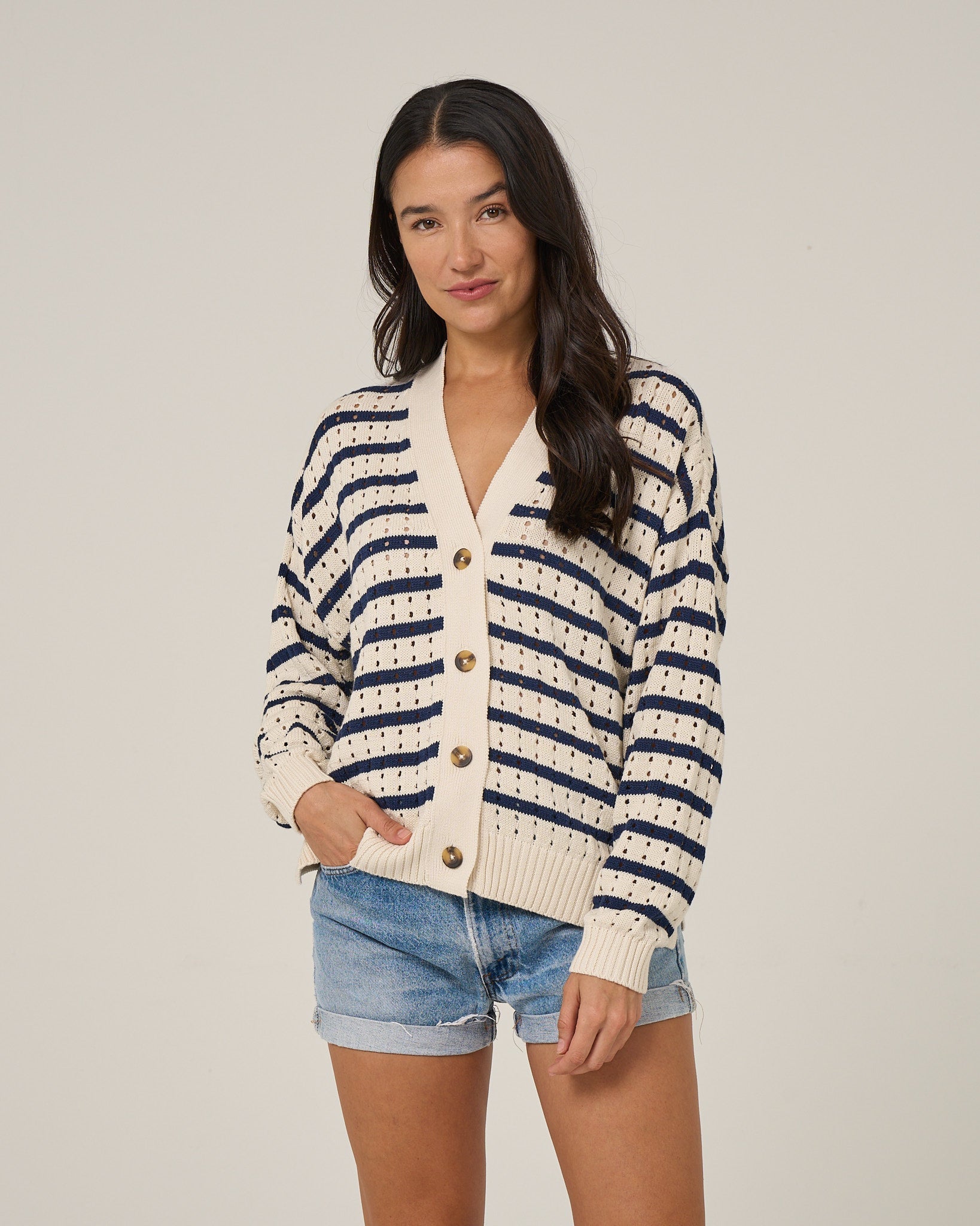 Salty Crew Captains Cardigan OffWhite XS