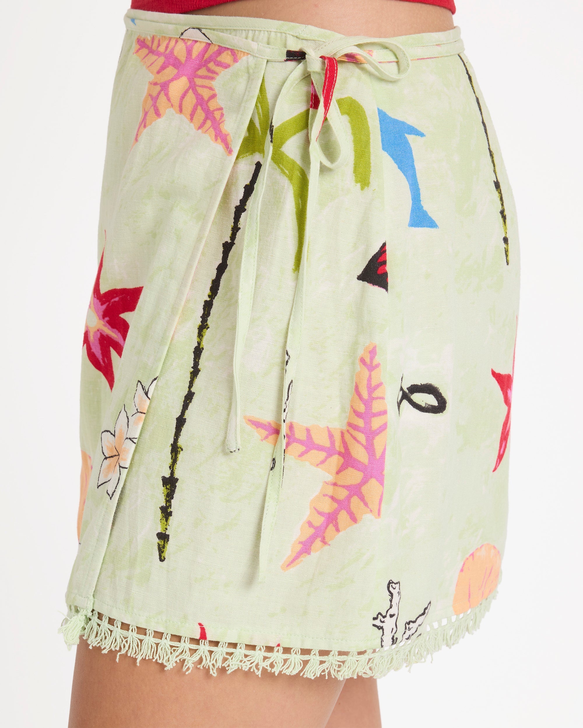 BILLABONG LOTTIE HALL WVN MINI SKIRT SLM-SUNNY LIME XS