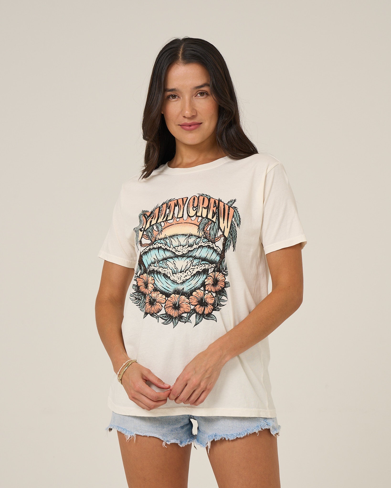 Salty Crew SC TOUR BF TEE - Shirt Off White M