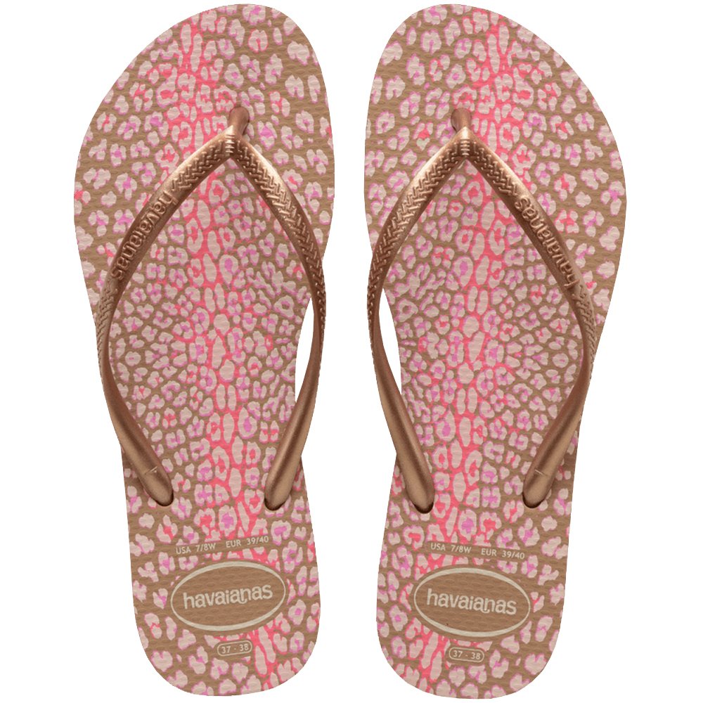 Havaianas Slim Animals Girls Sandals 8548-Rose Gold-Metallic Rose Gold 9 C