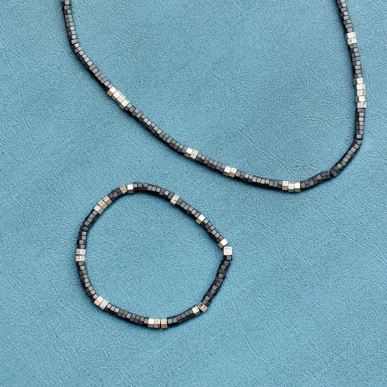 Pura Vida Men's Bracelet Faceted Pyrite SILVER